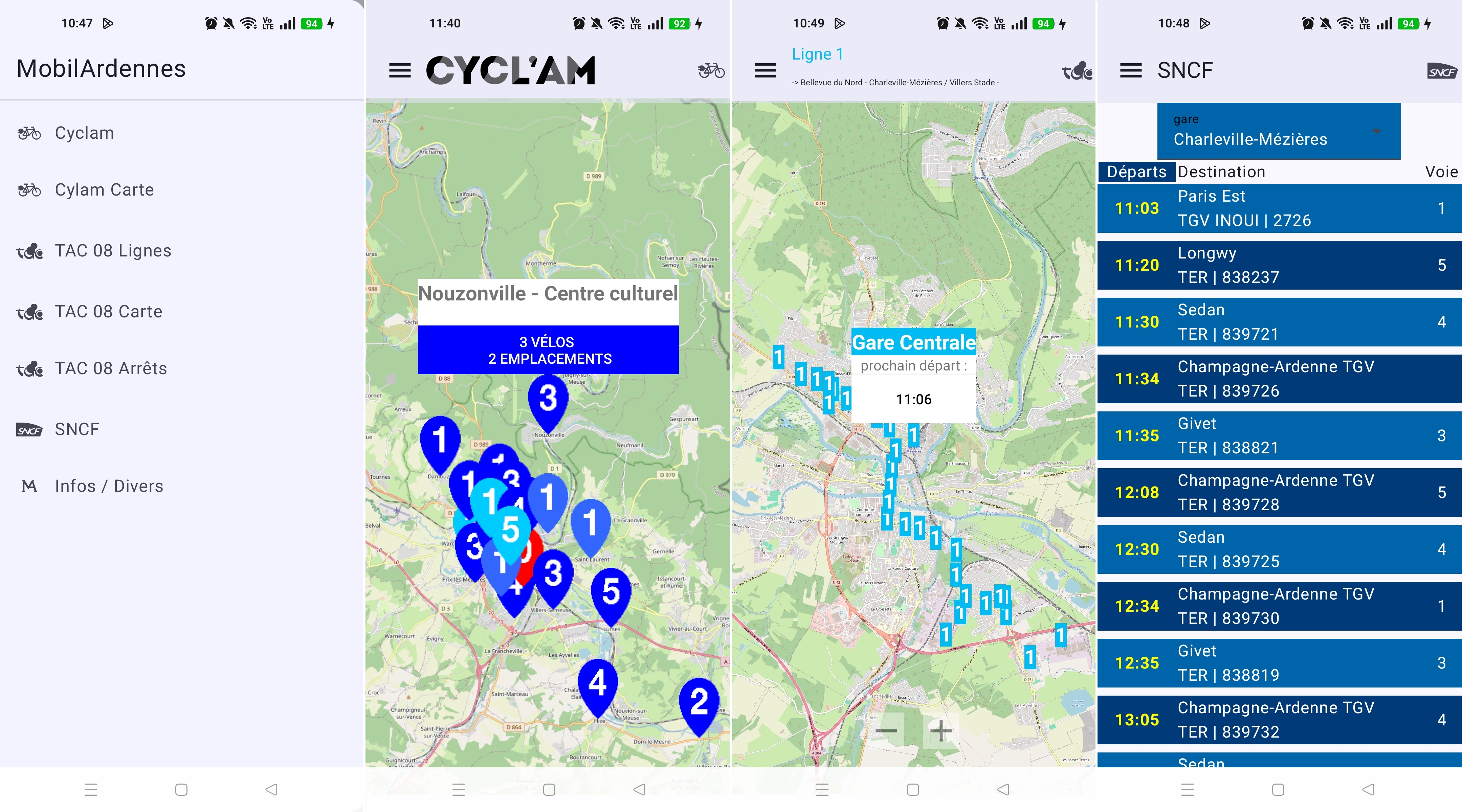 Screenshot of web app